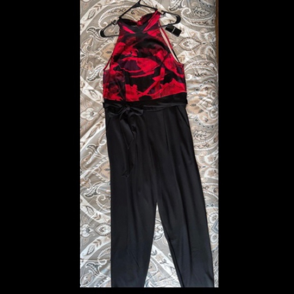 NWT TORRID jumpsuit sleeveless red & black